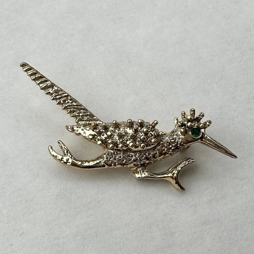 Silver Roadrunner Brooch
